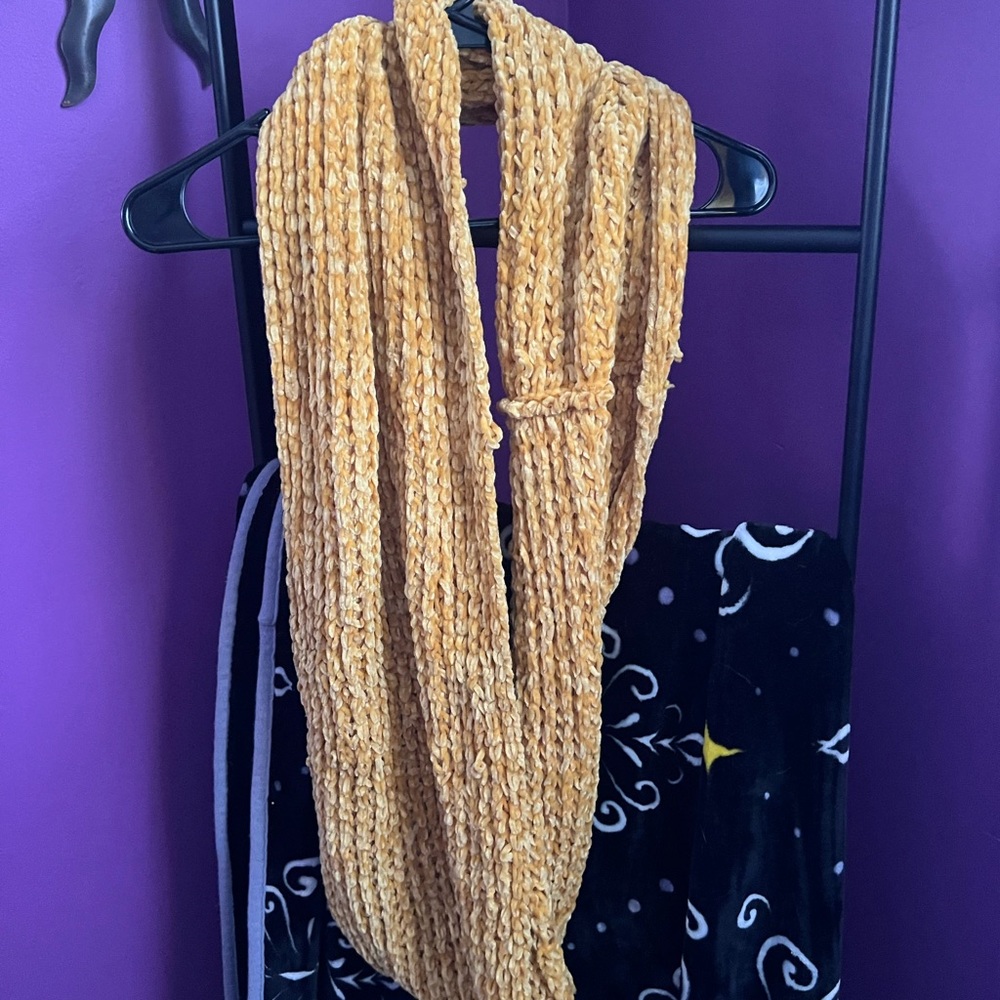 Yellow crochet scarf